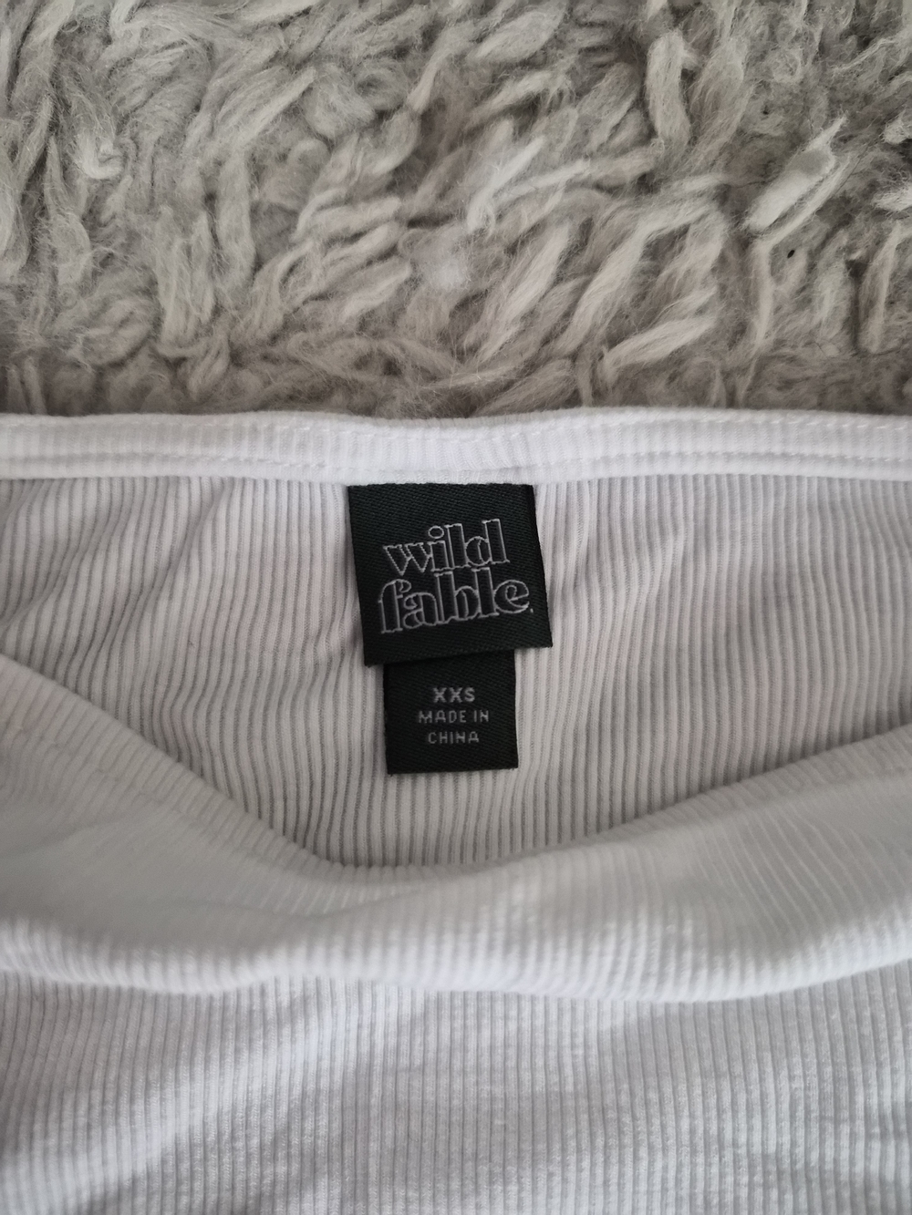Wild Fable White Ribbed Ruched Side Tee - XXS - Picture 7 of 10
